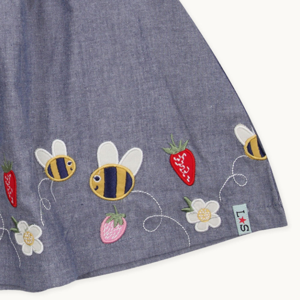 Blue Busy Bee Applique Skirt