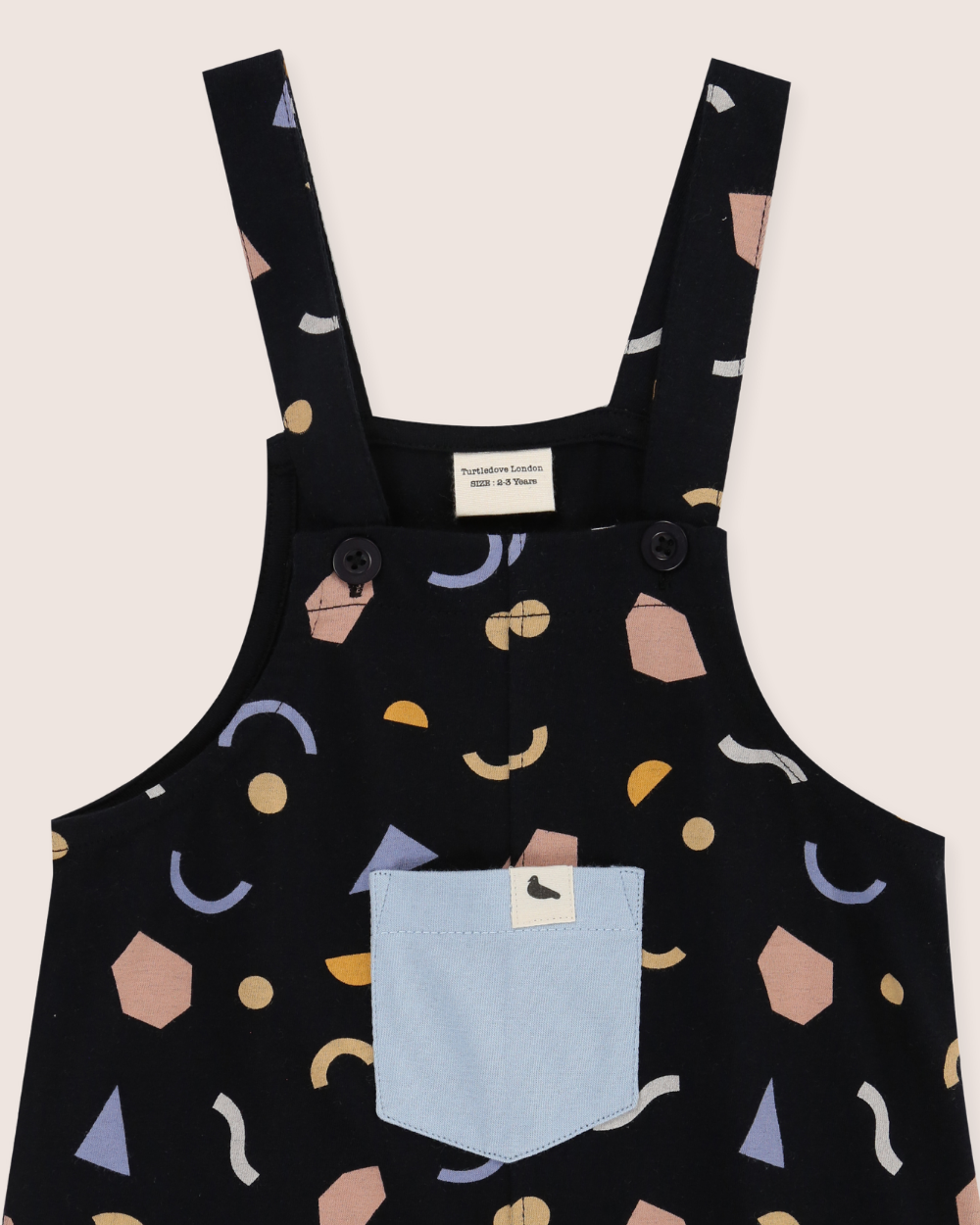 organic cotton Black Abstract Print Dungarees - image 4