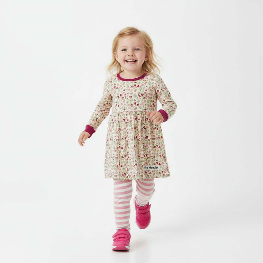 Multicoloured Lilly Gingerbread Print Dress And Legging Set