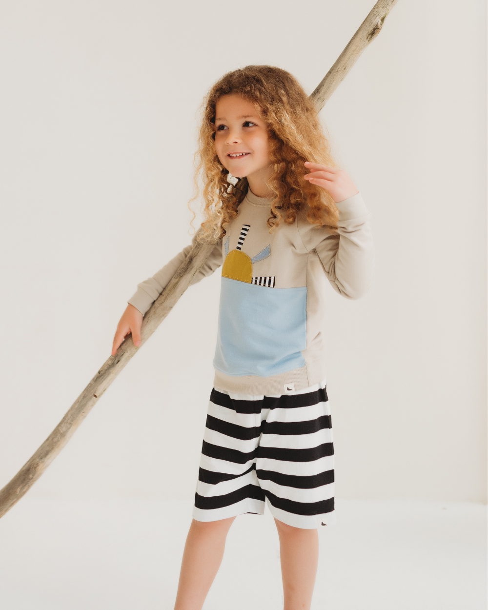 organic cotton Multicolour Wide Stripe Print Shorts image 1