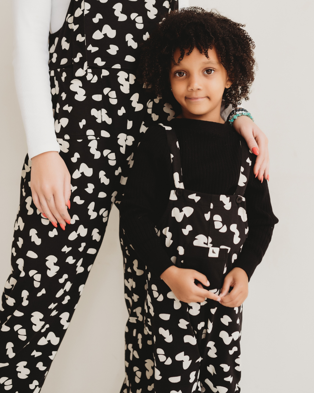 organic cotton Black Popcorn Print Dungarees - image 2