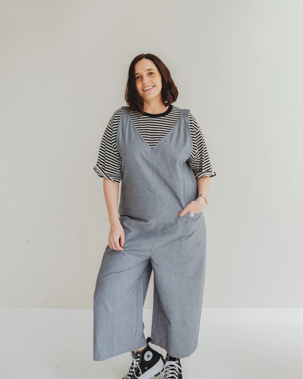Grace Blue Denim Wide Leg Jumpsuit- image 3