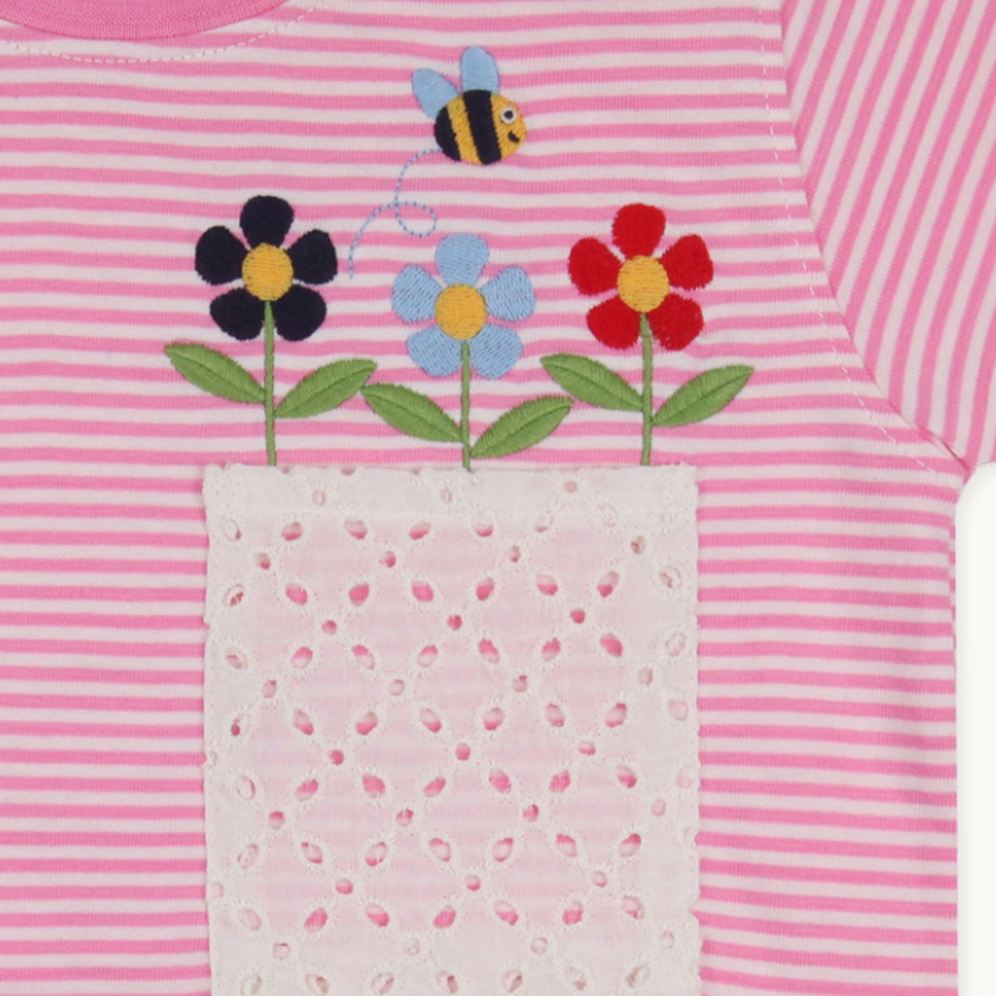 Pink Floral Stripe Print T-Shirt