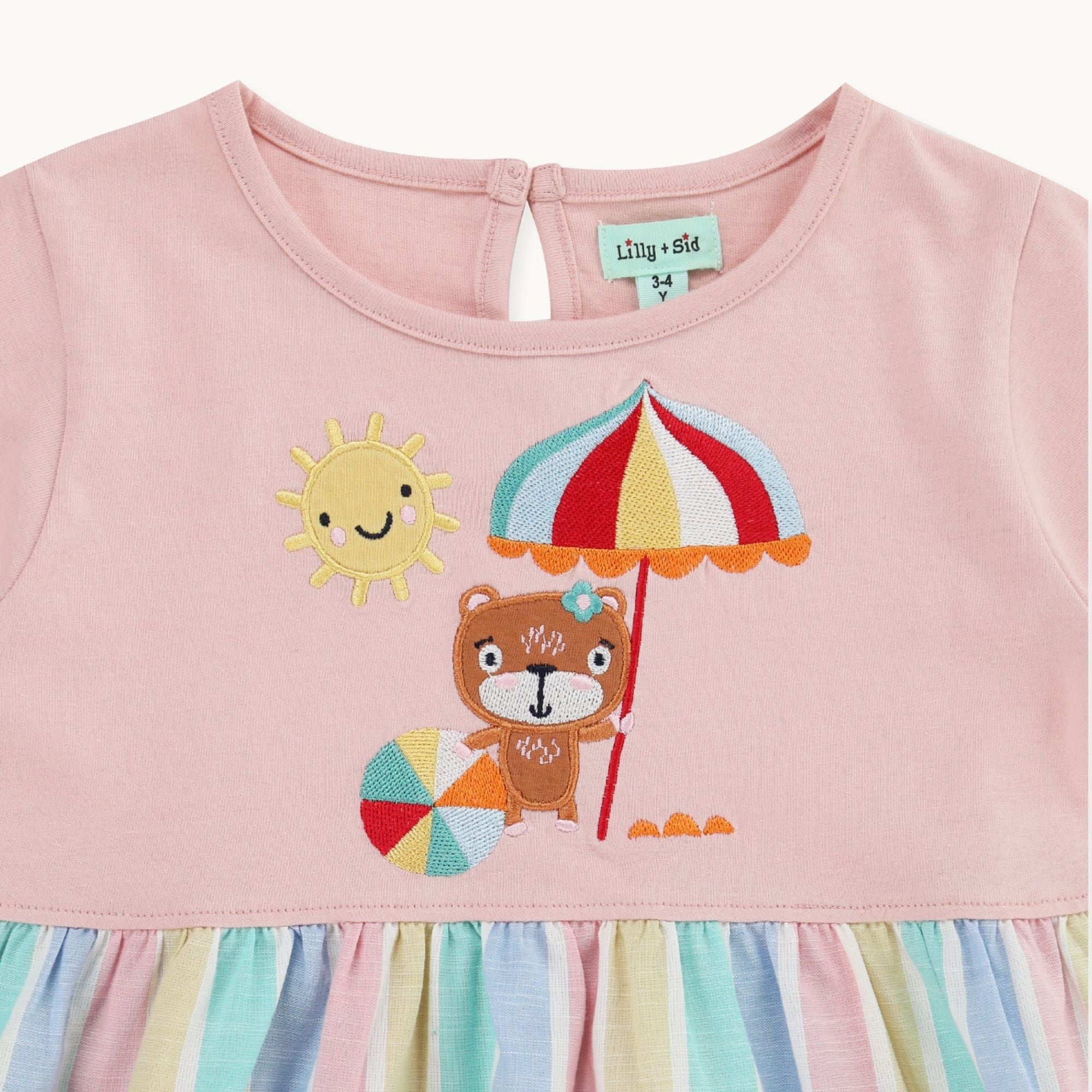 Multicoloured Lilly And Deckchair Stripe Print Dress