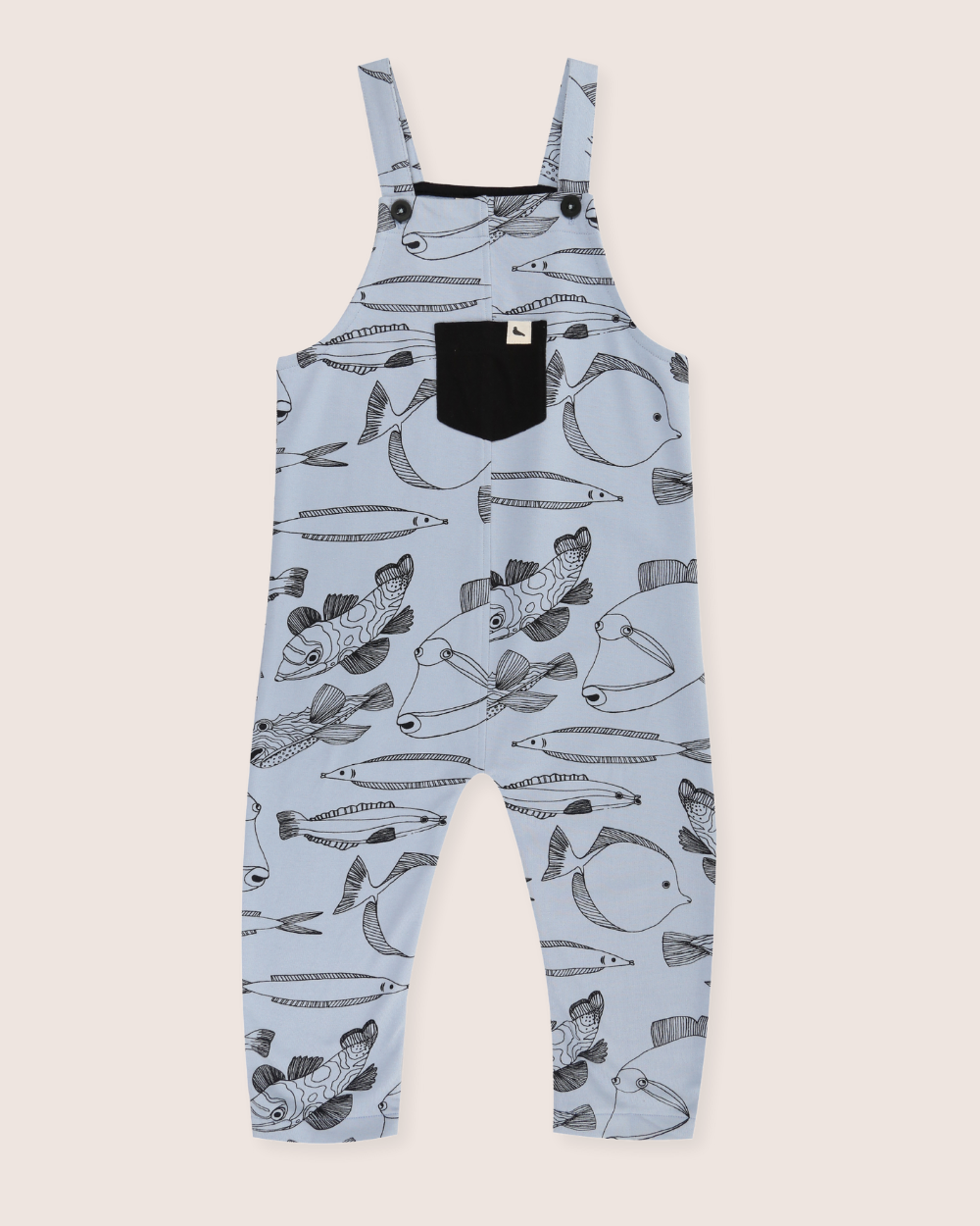 organic cotton Blue Fish Print Dungarees - image 4