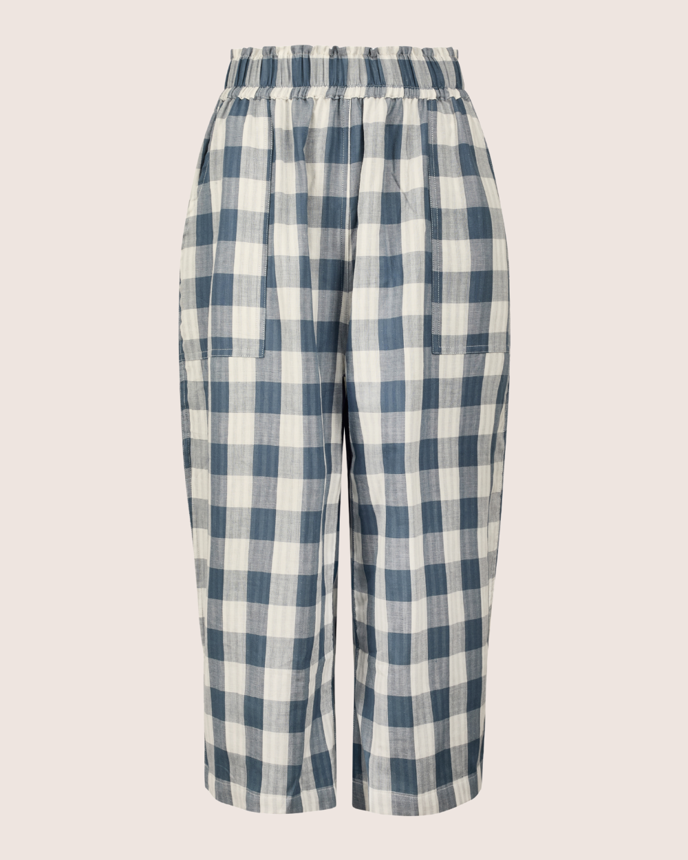 Judy Multicolour Marine Check Print Reversible Crop Trousers- image 2