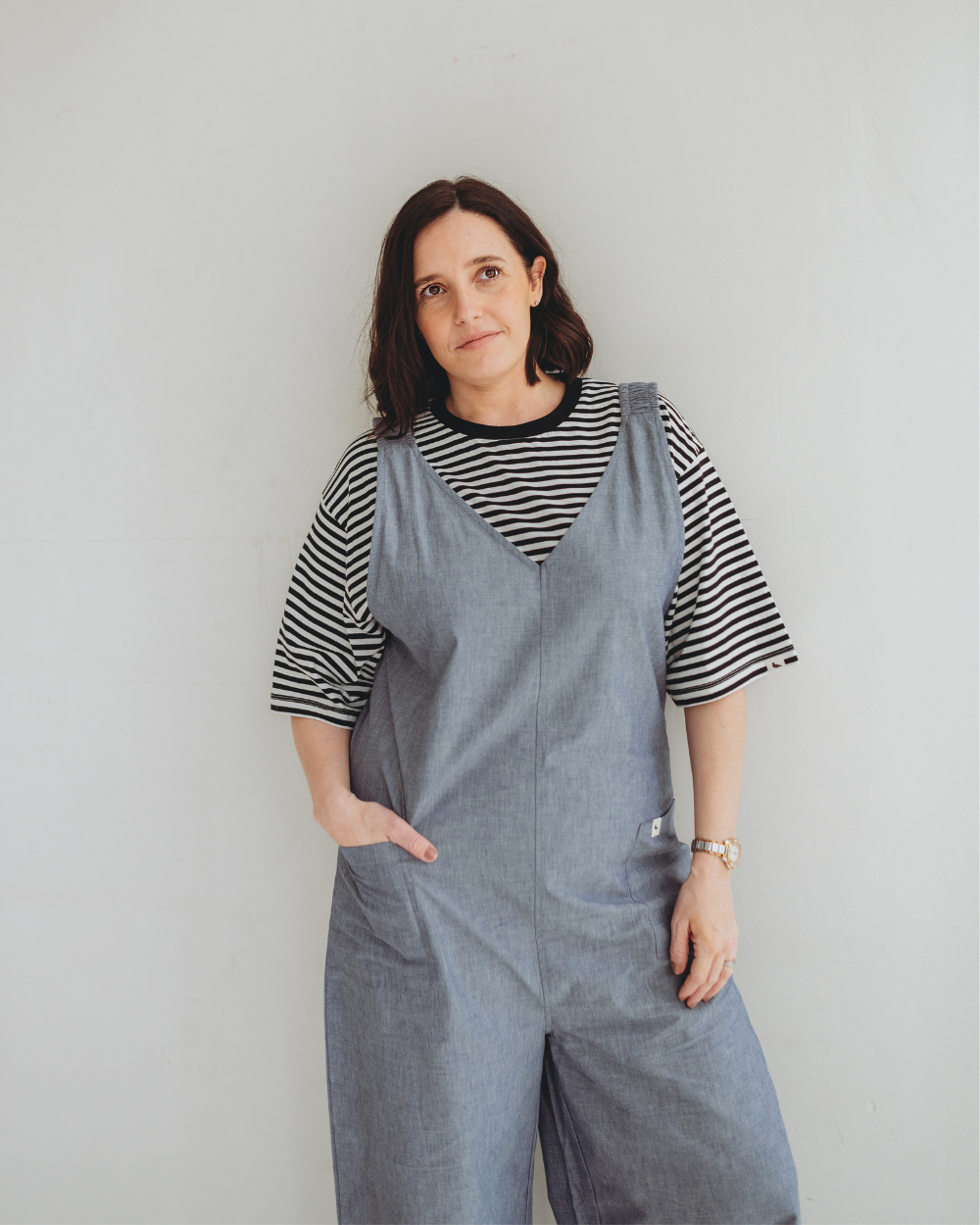 Grace Blue Denim Wide Leg Jumpsuit- image 7
