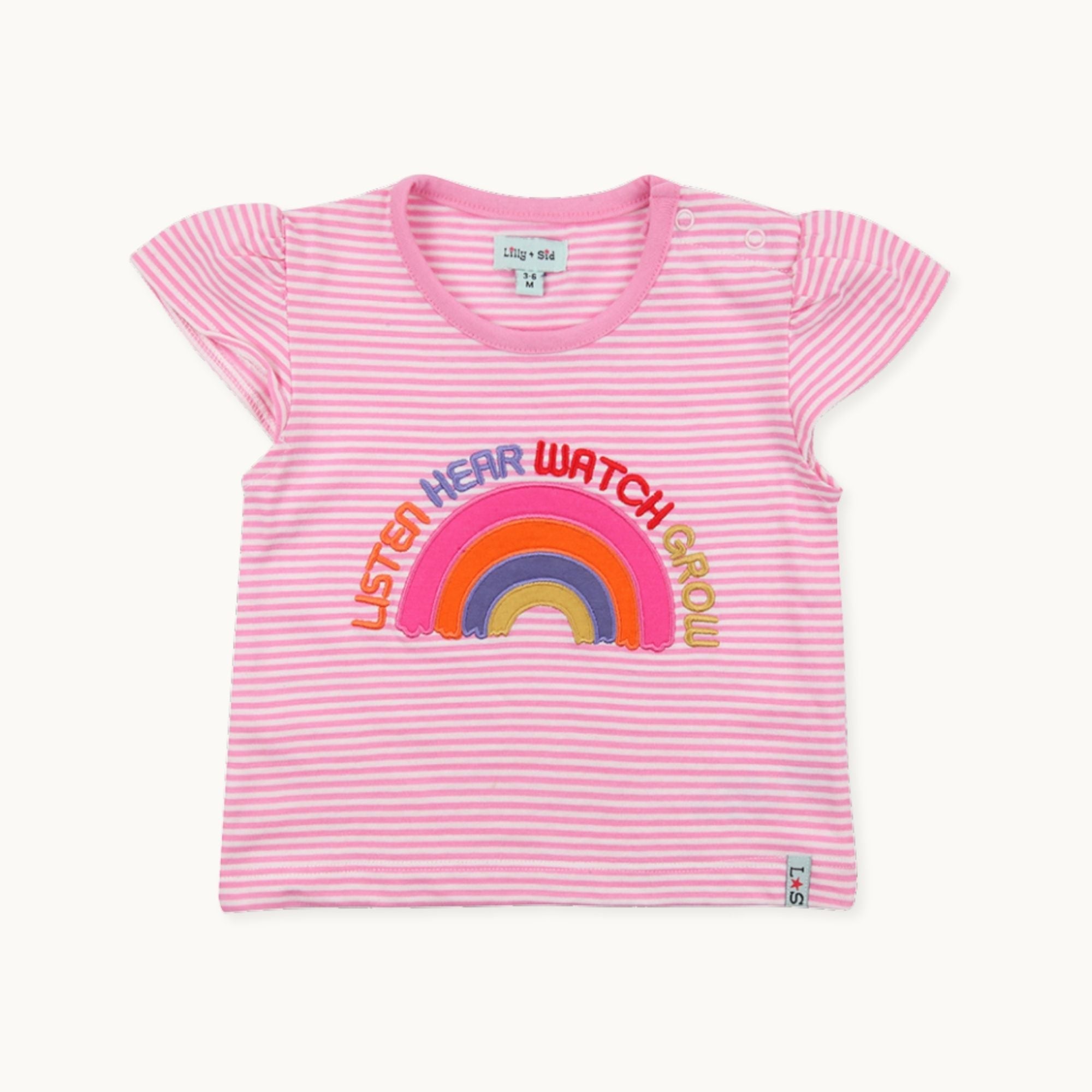 Pink Rainbow Applique Top And Trouser Set