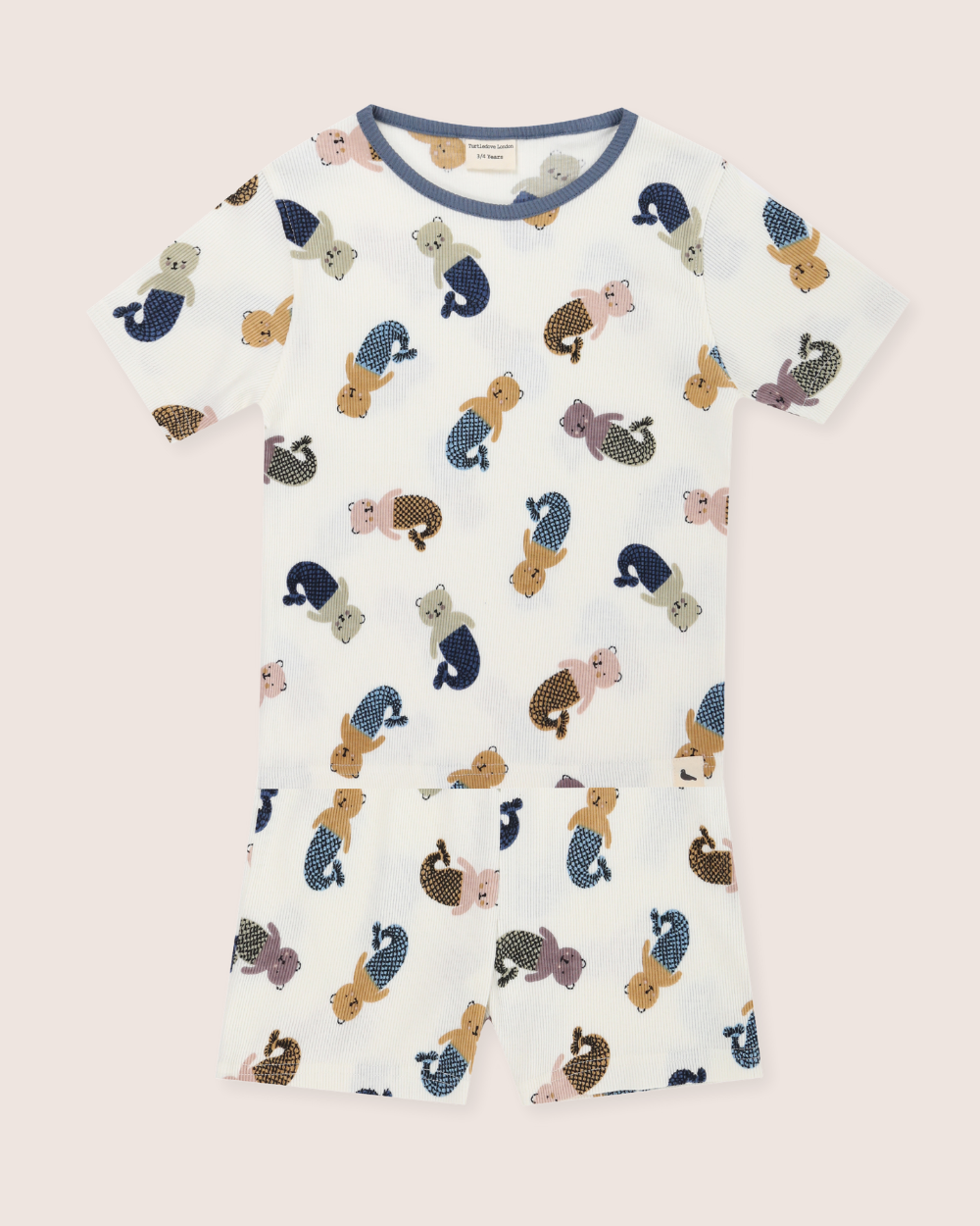 organic cotton White Merbear Print T-Shirt & Shorts Set - image 2
