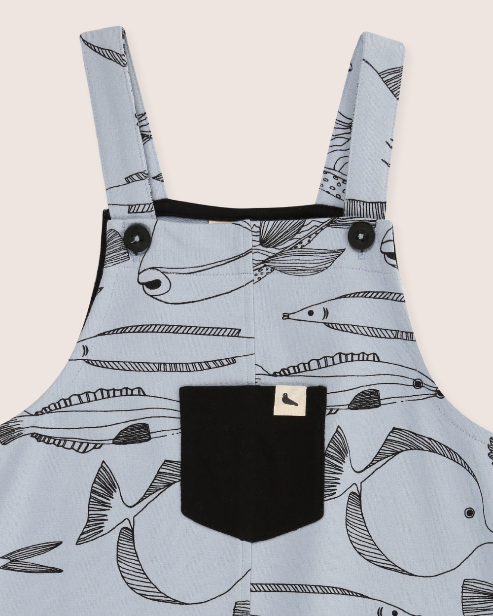 organic cotton Blue Fish Print Dungarees - image 5