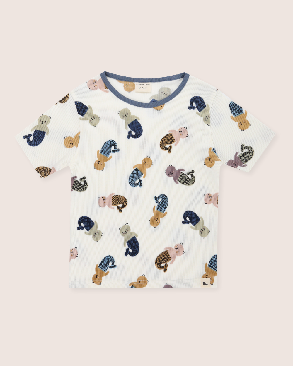 organic cotton White Merbear Print T-Shirt & Shorts Set - image 4