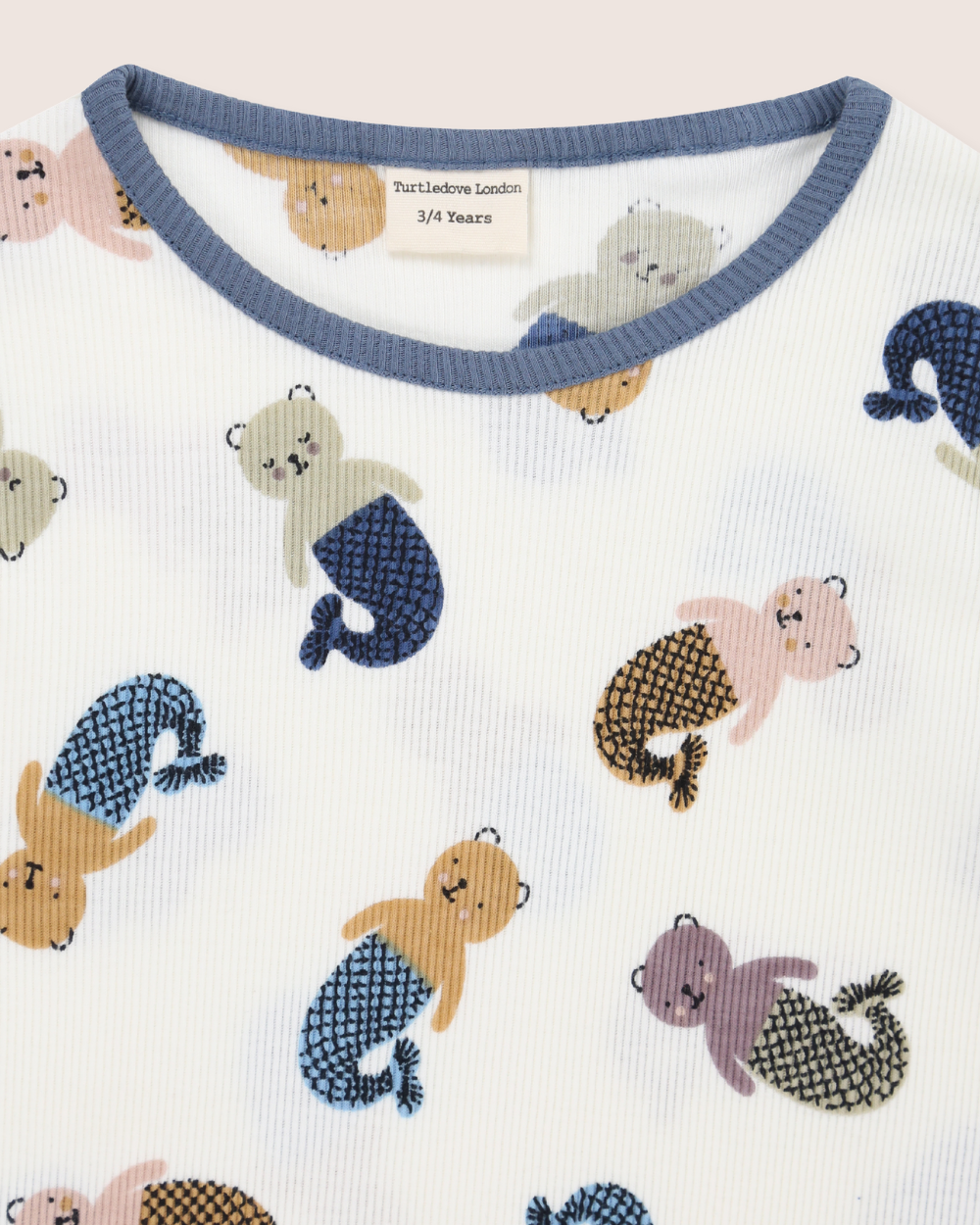 organic cotton White Merbear Print T-Shirt & Shorts Set - image 5