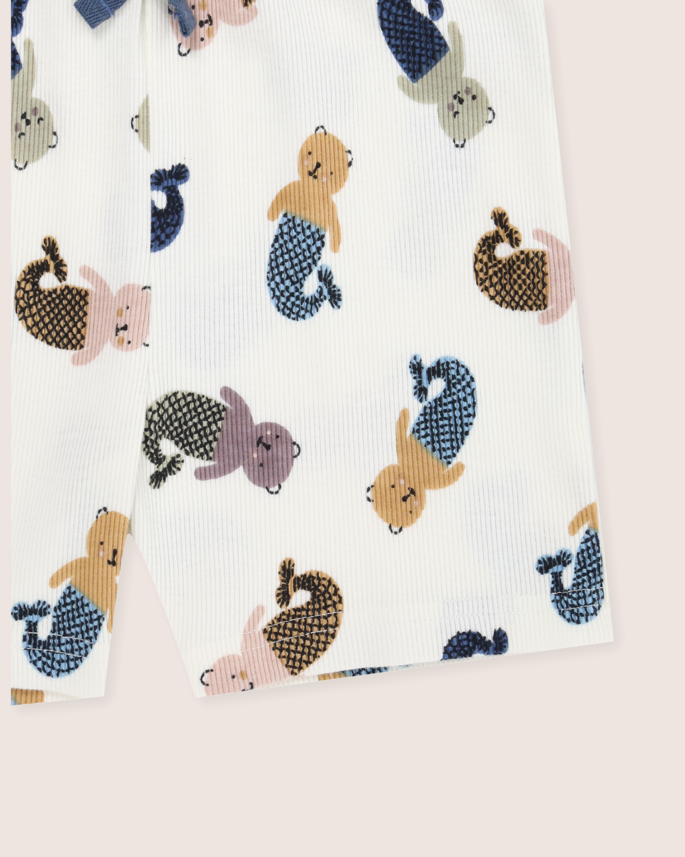 organic cotton White Merbear Print T-Shirt & Shorts Set - image 7