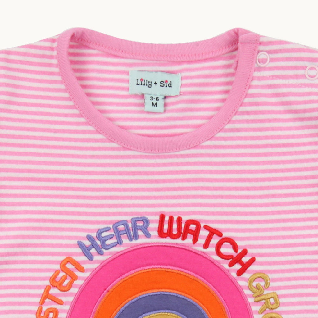 Pink Rainbow Applique Top And Trouser Set