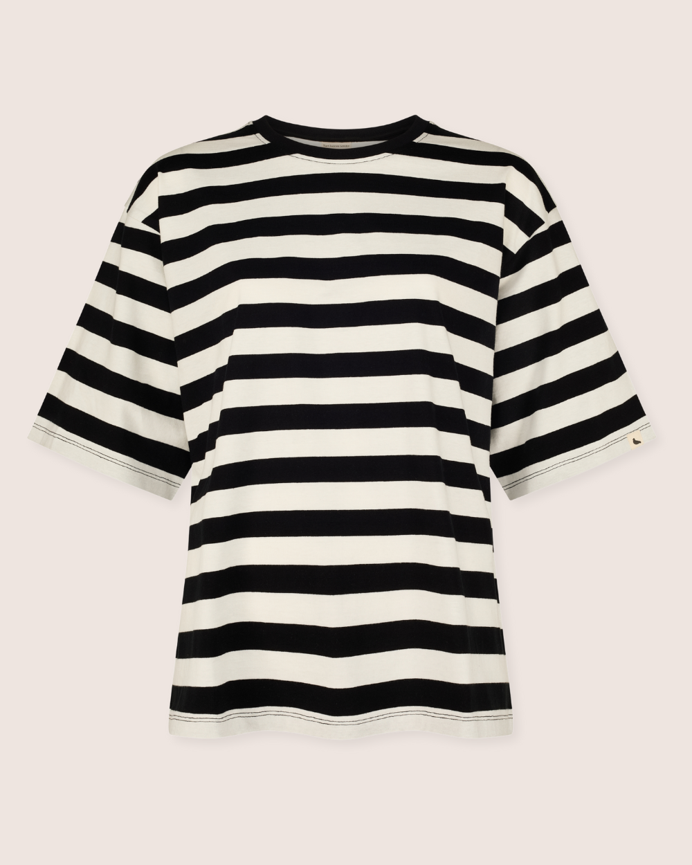 organic cotton Elsie Multicolour Bold Stripe Print Oversized T-Shirt - front