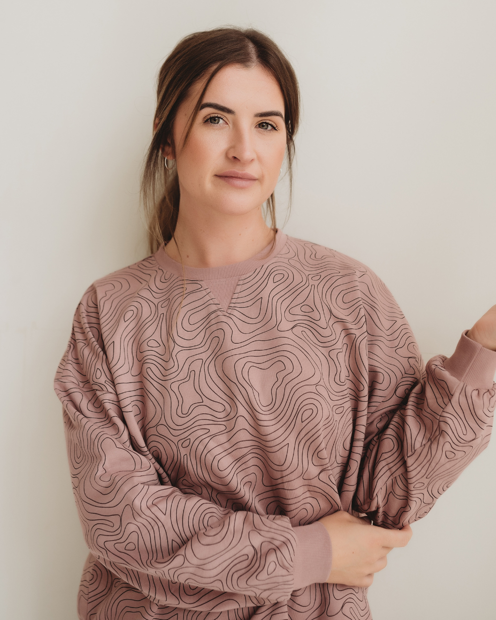 organic cotton Harper Pink Contour Print Sweatshirt - image 1