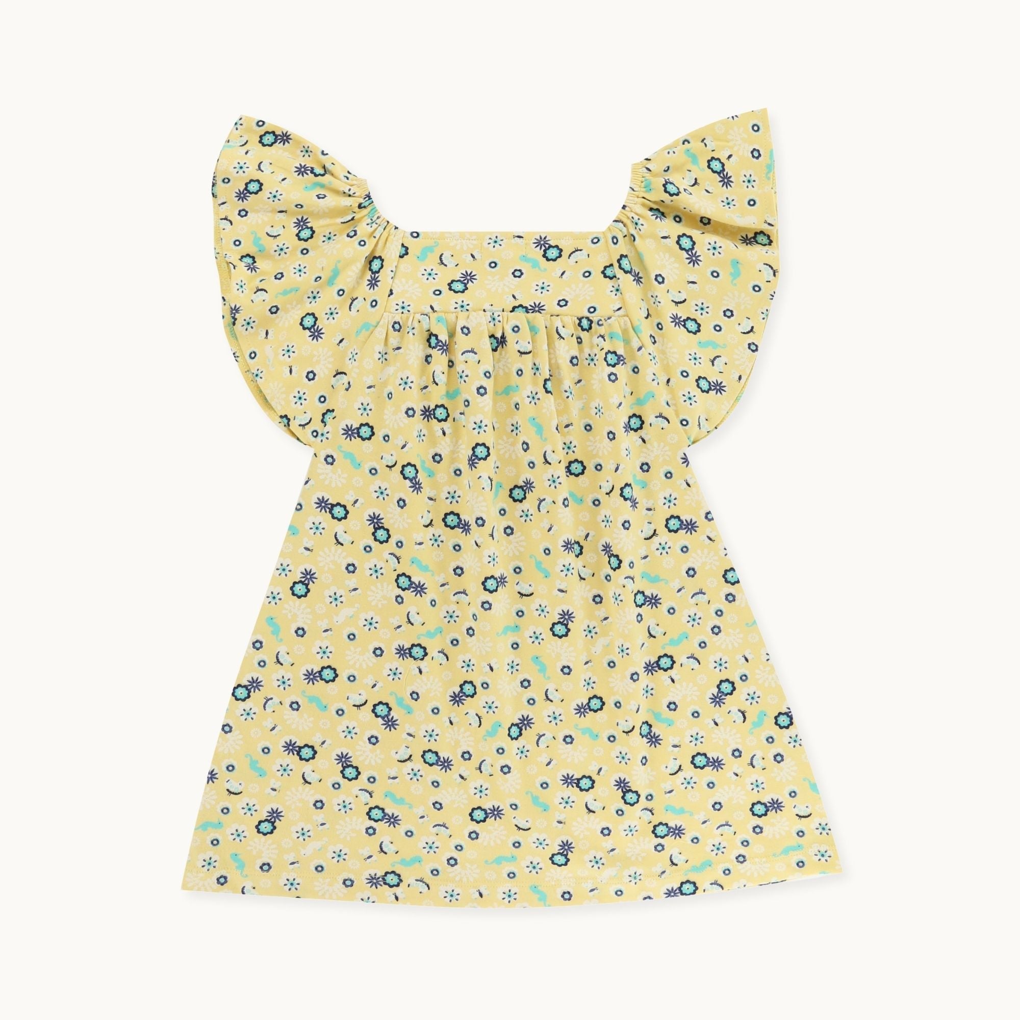 Yellow Sea Floral Print Dress