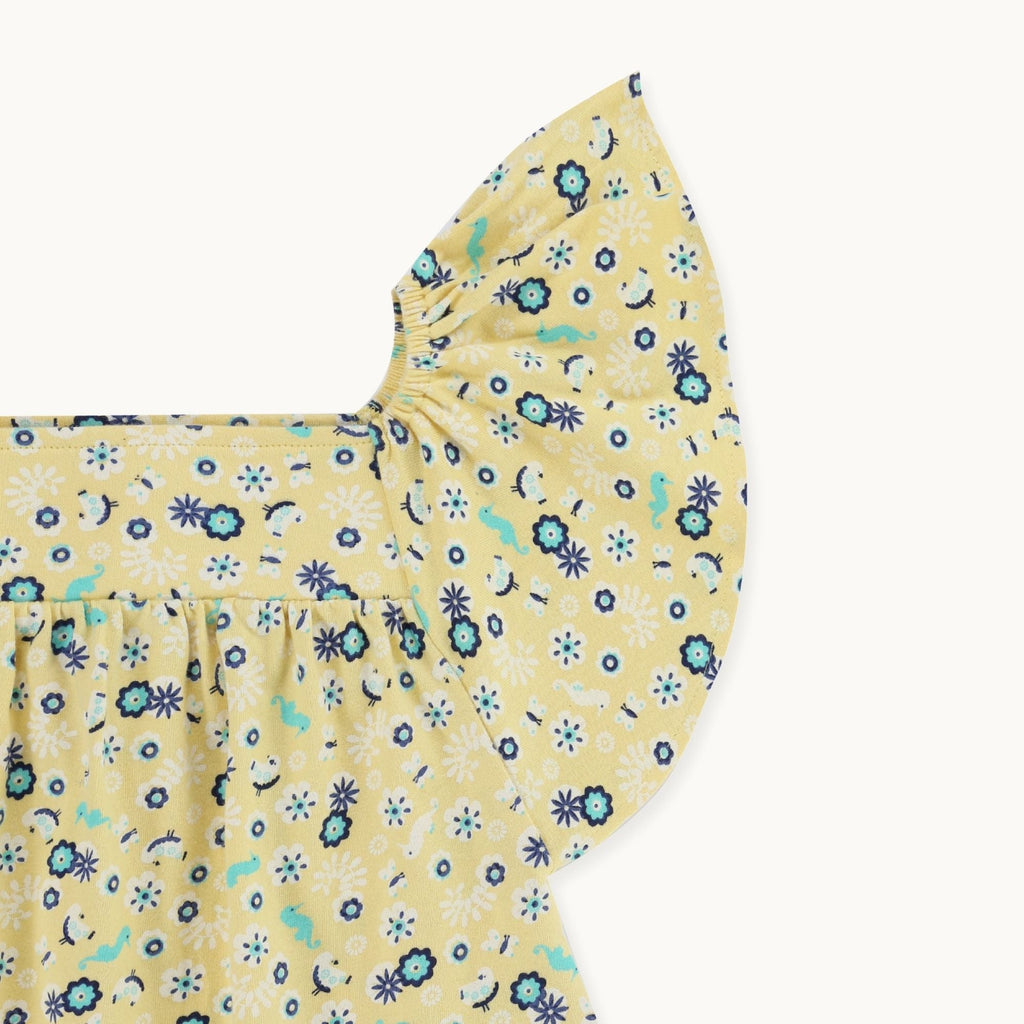 Yellow Sea Floral Print Dress