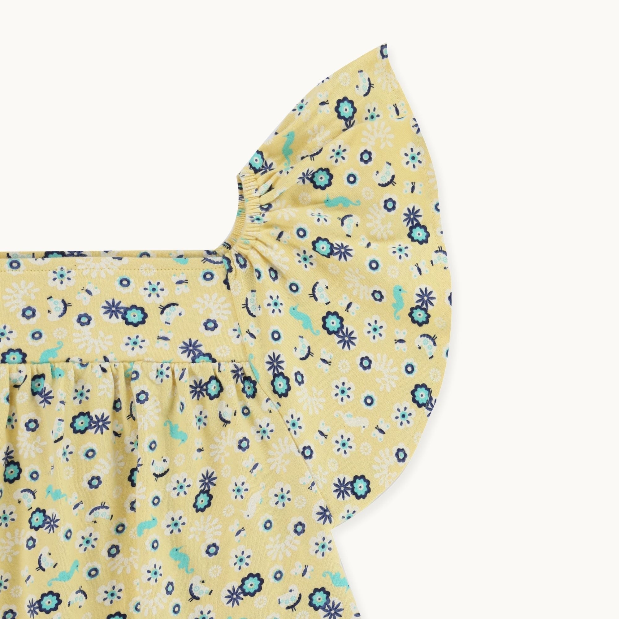 Yellow Sea Floral Print Dress