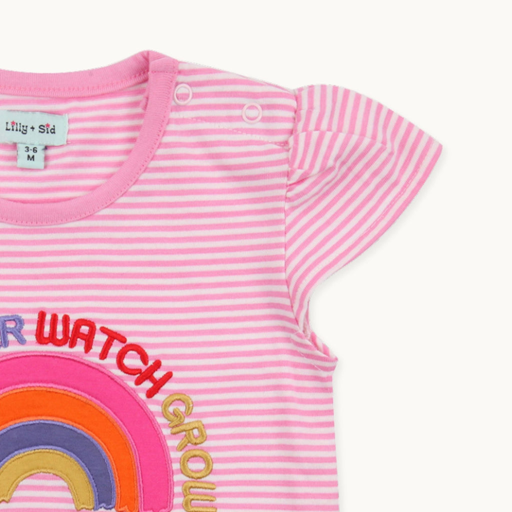 Pink Rainbow Applique Top And Trouser Set