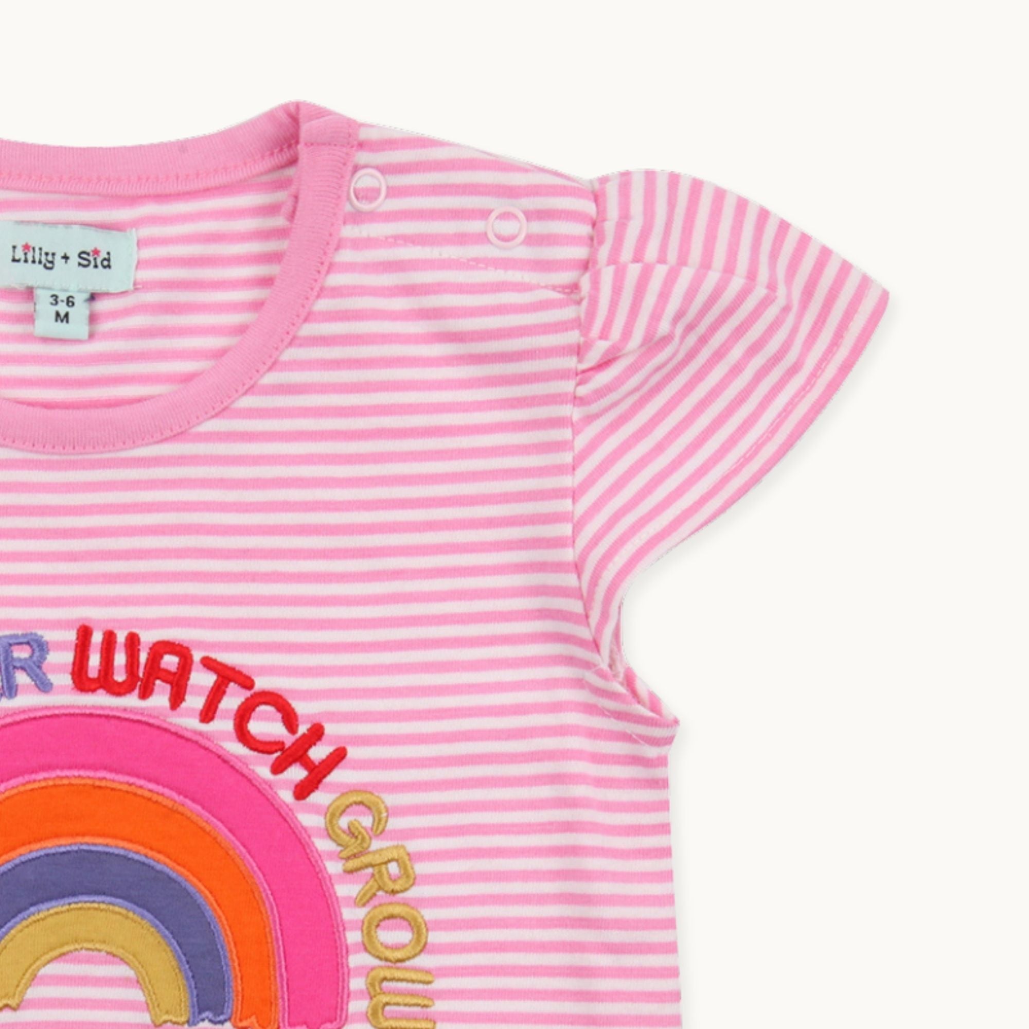 Pink Rainbow Applique Top And Trouser Set