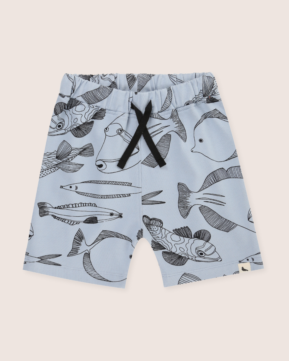 organic cotton Blue Fish Print shorts - image 2