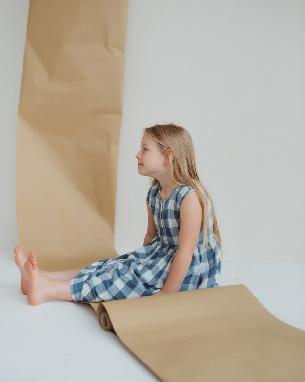 organic cotton Multicolour Marine Check Print Reversible Dress - image 3