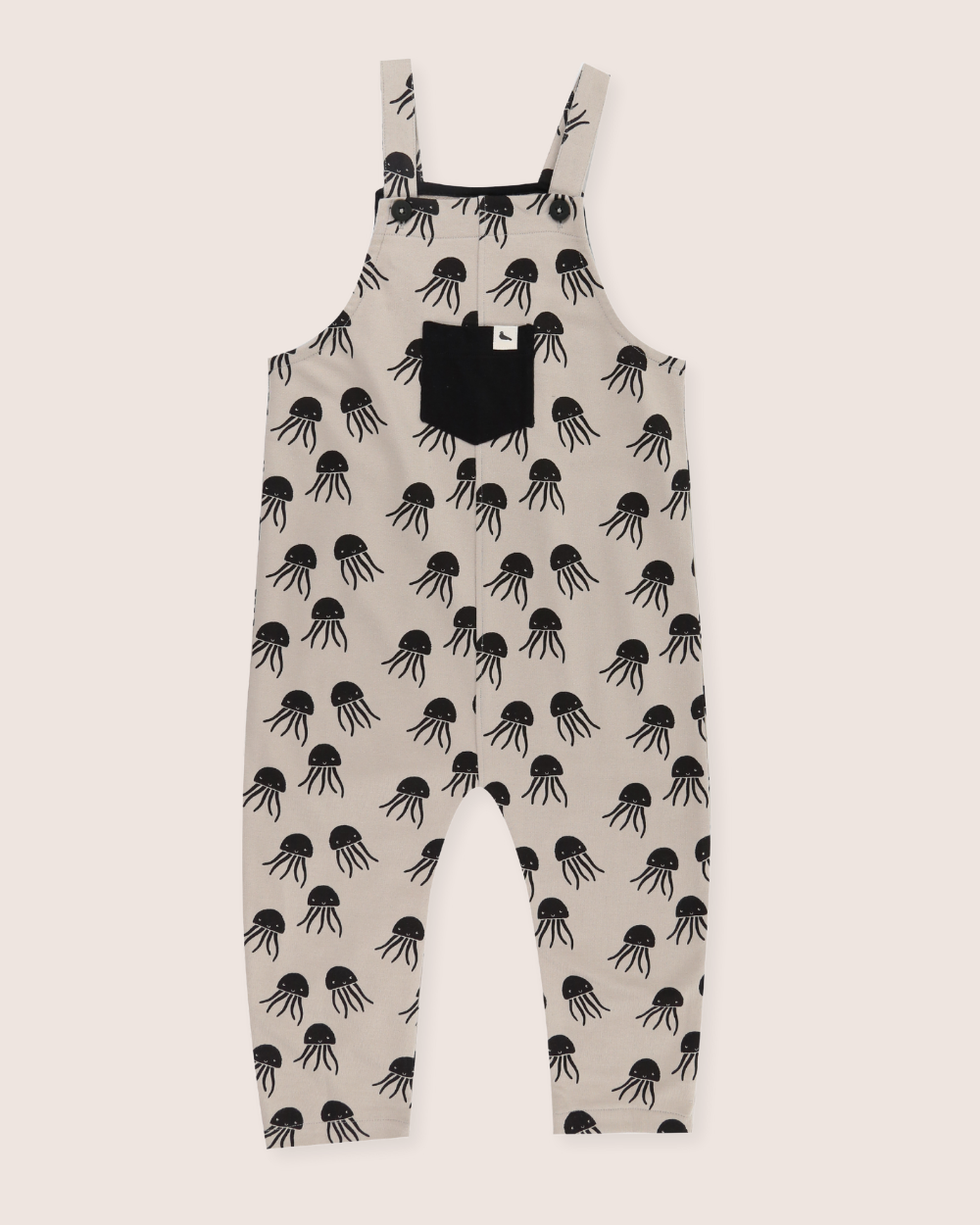 organic cotton Grey Jellyfish Print Dungarees - image 4
