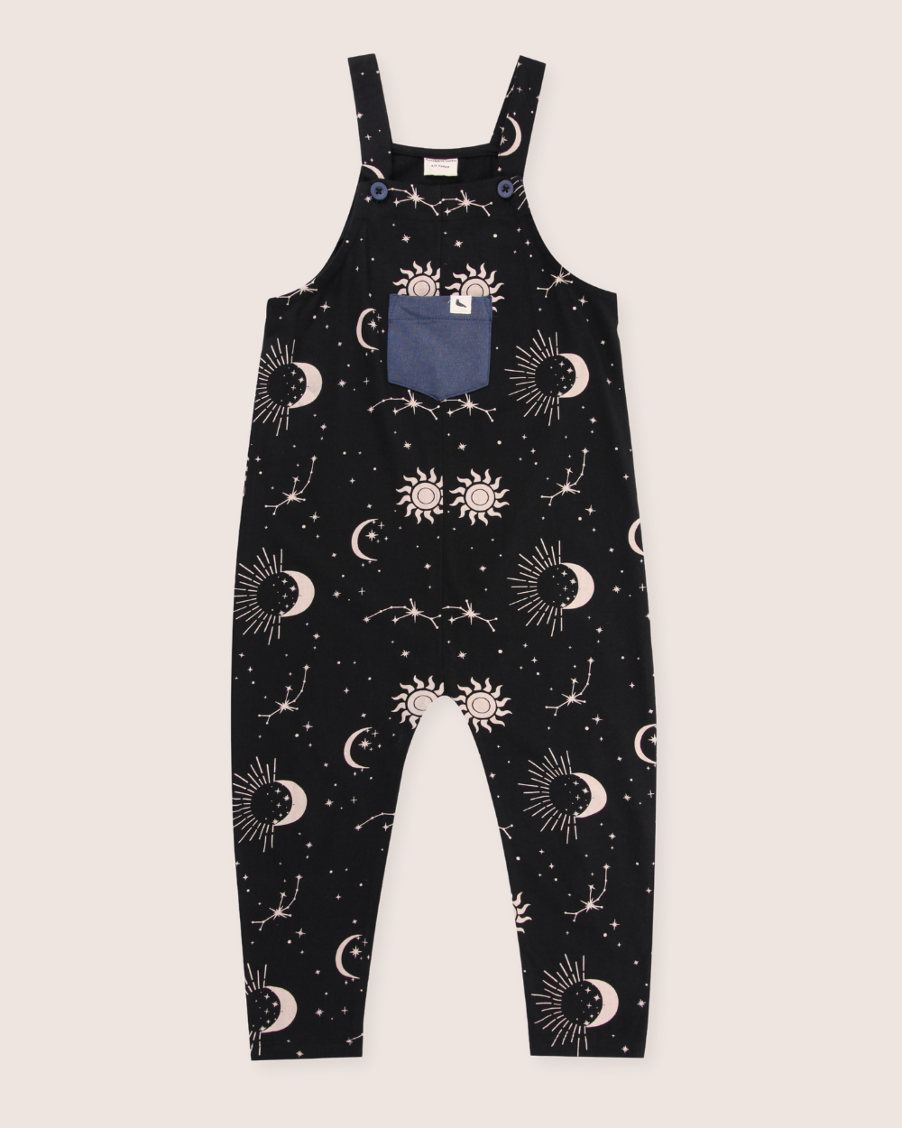 Black Celestial Print Dungarees - image 2