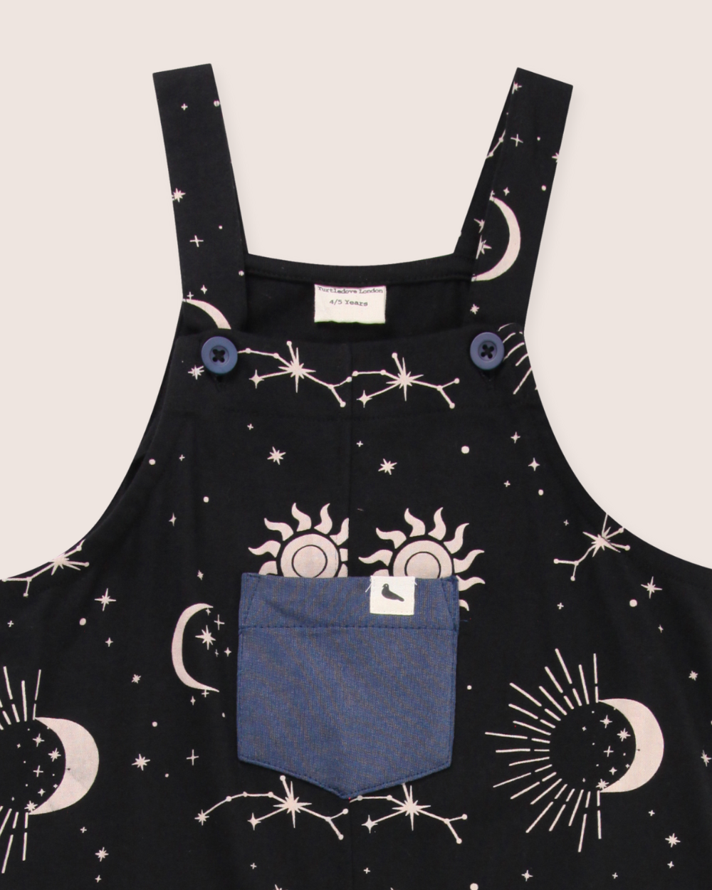 Black Celestial Print Dungarees - image 4