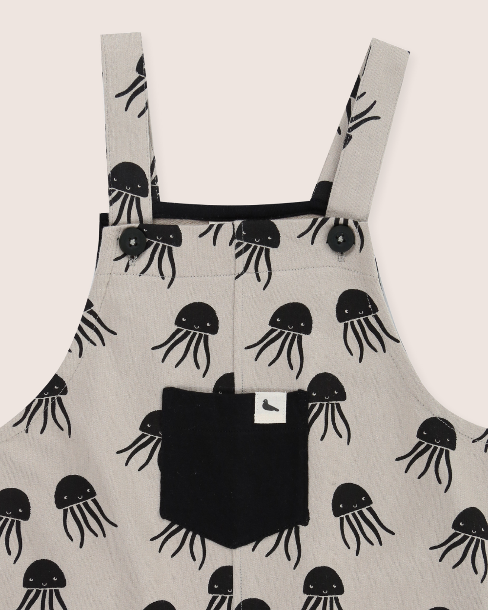 organic cotton Grey Jellyfish Print Dungarees - image 5