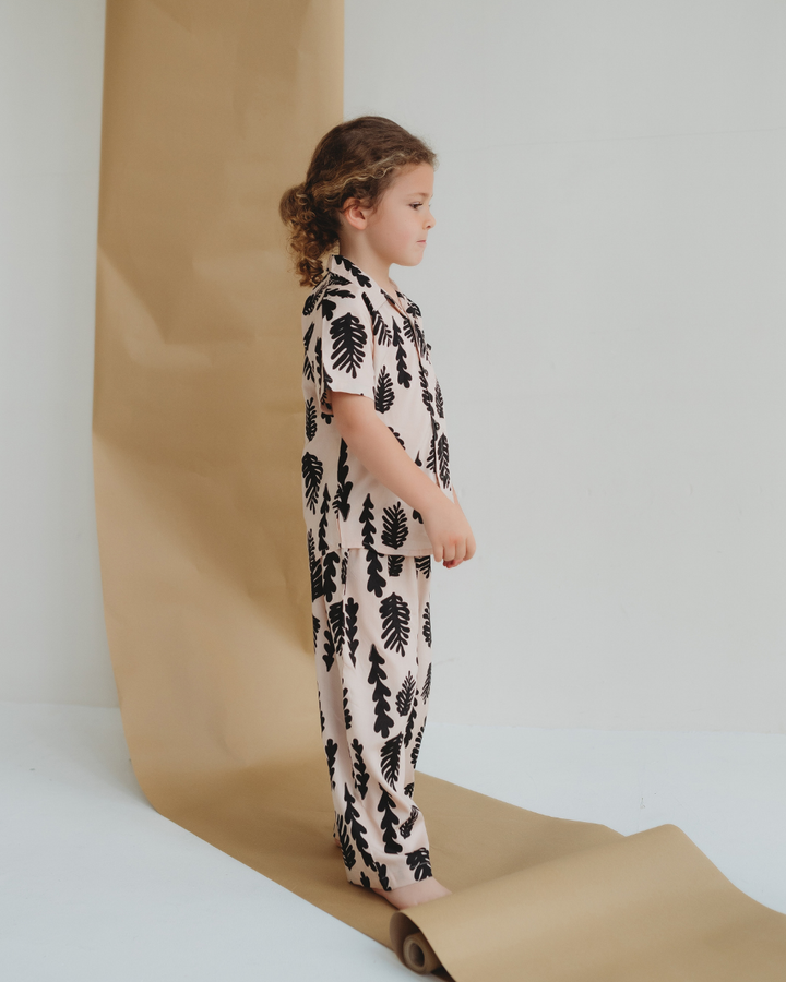 eco-viscose Cream Seaweed Print Trousers - image 3