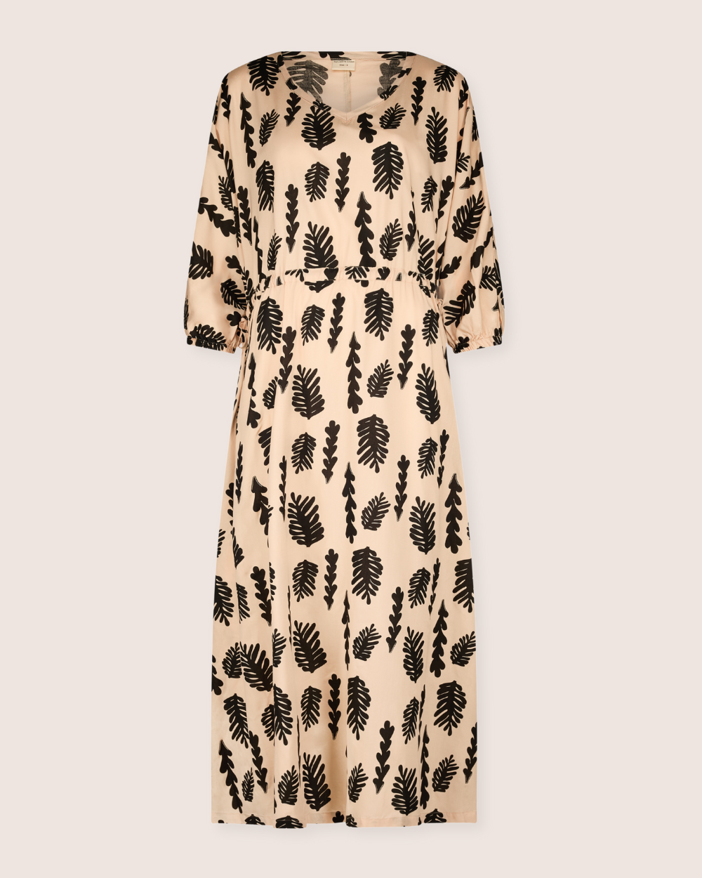 Eco viscose in Kaya Cream Seaweed Print Maxi Dress-image 3