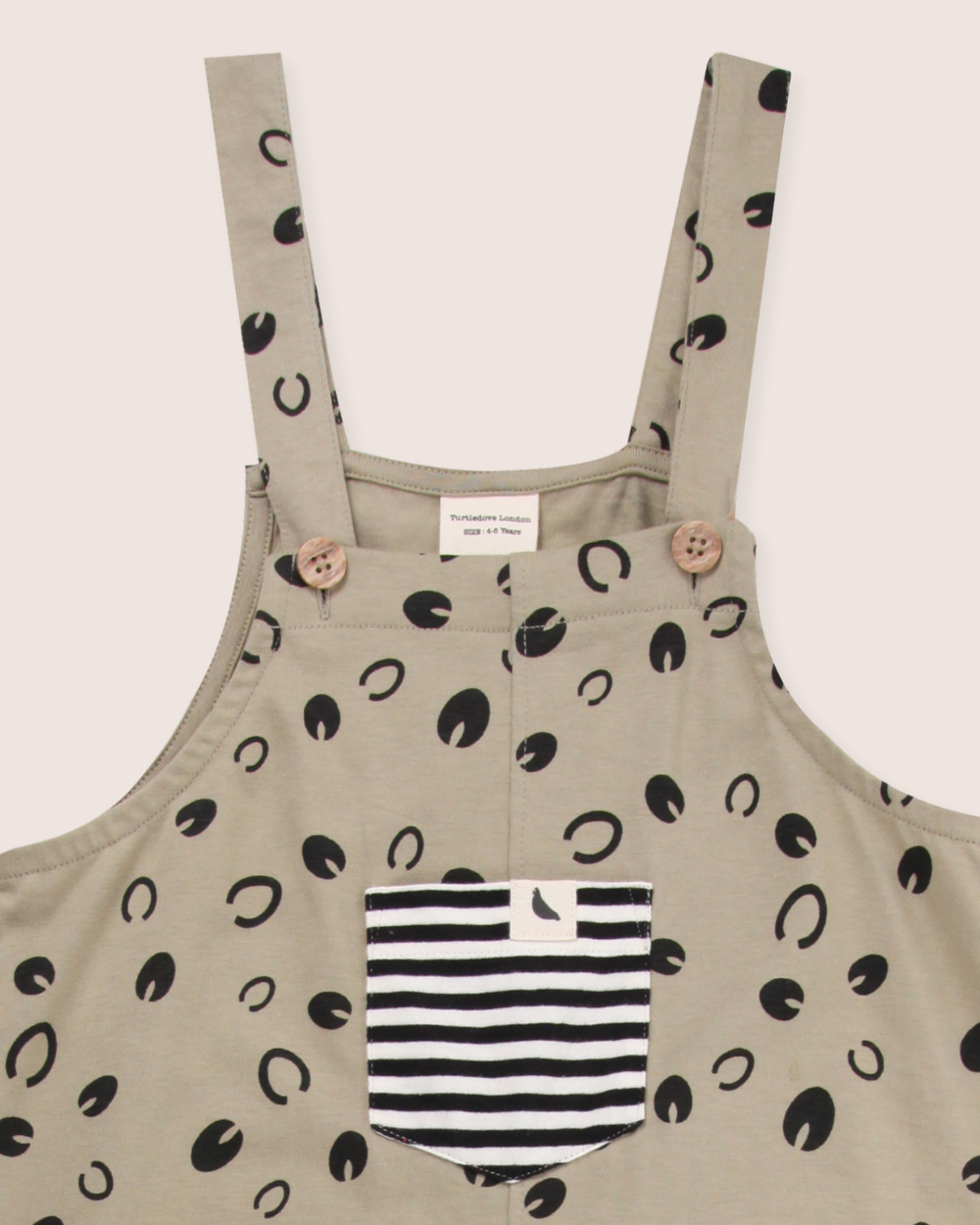 organic cotton Grey Equestrian Print Dungarees- image 4