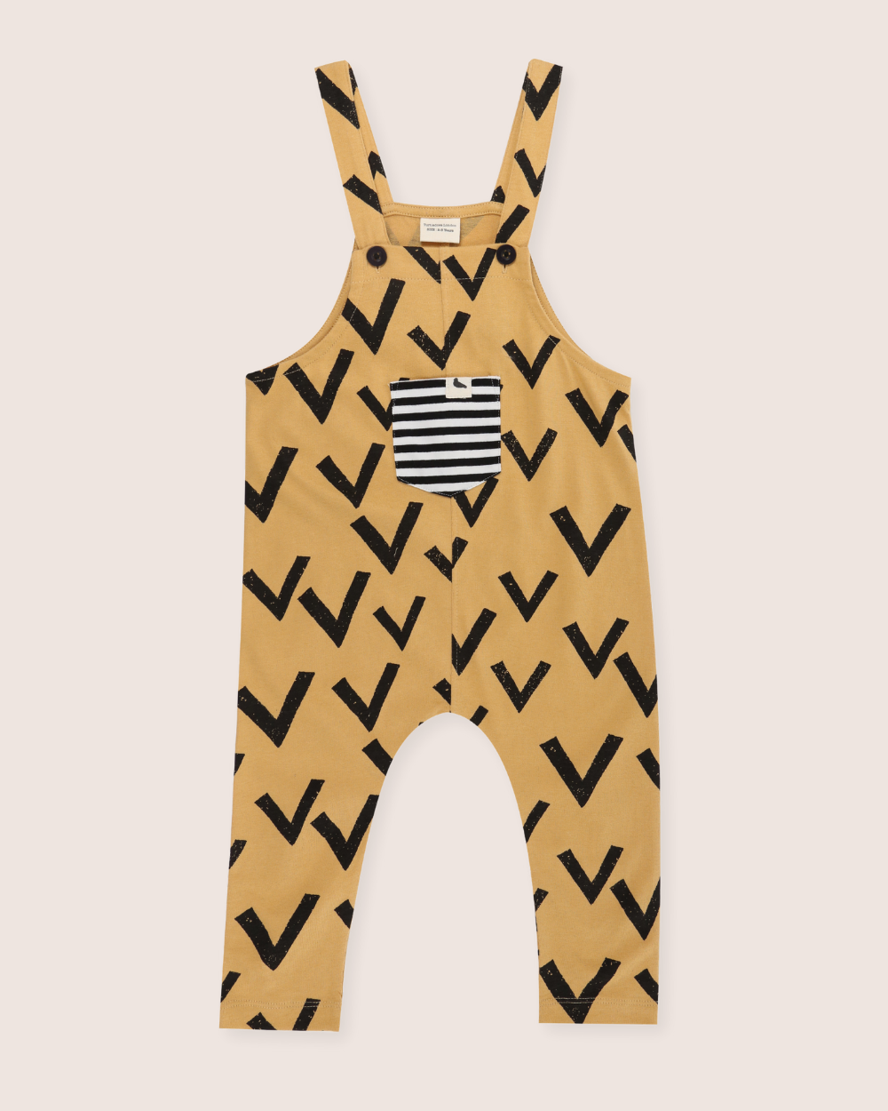 organic cotton Yellow Bird Flight Print Dungarees - image 1