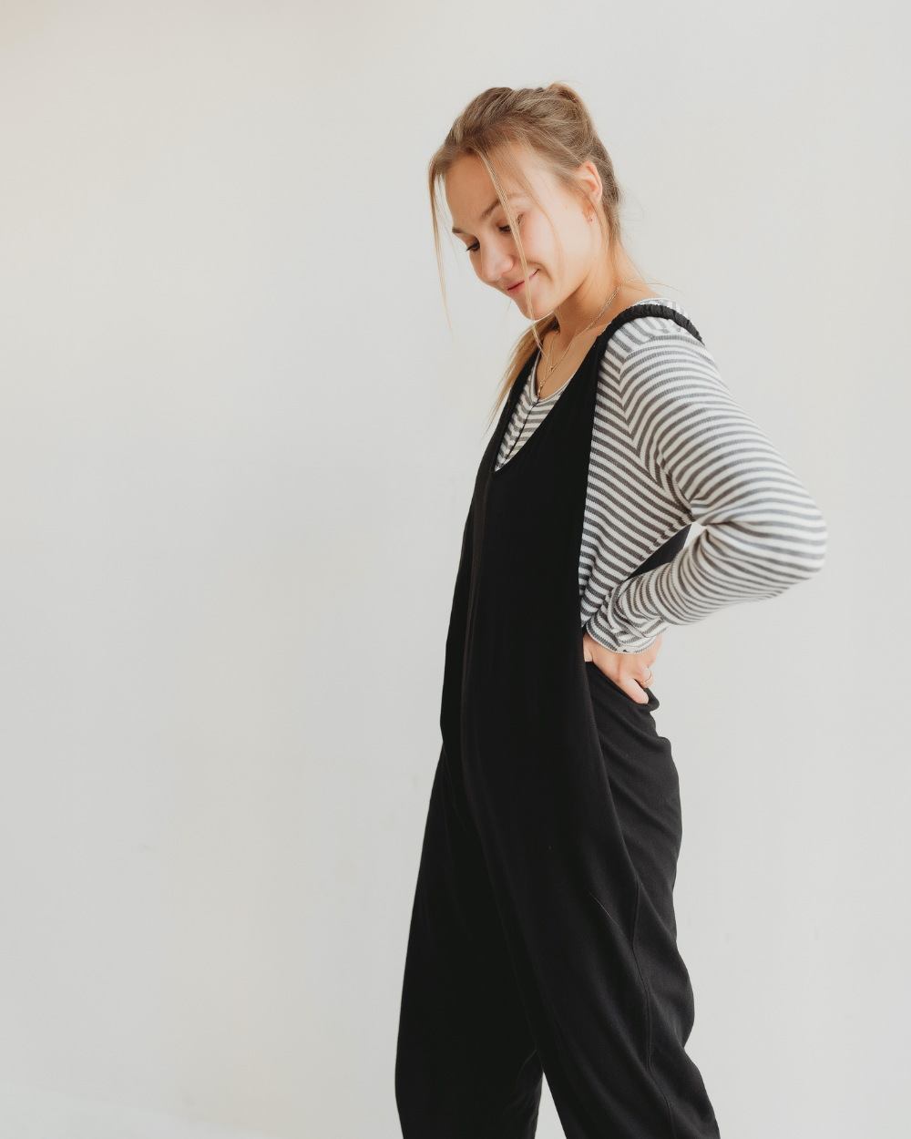 organic cotton Nora Grey Stripe Print Top - image 6