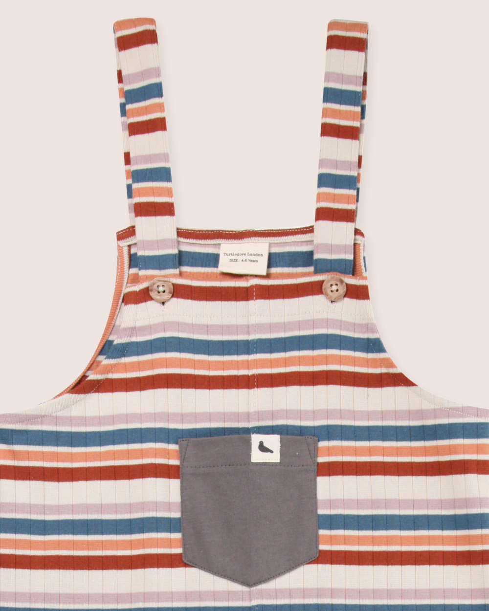 Multicolour Retro Stripe Print Dungarees - image 4