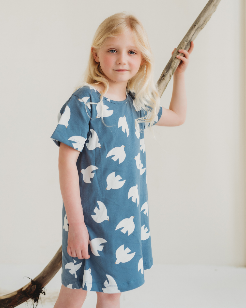 organic cotton Blue Seagull Print Dress - image 3