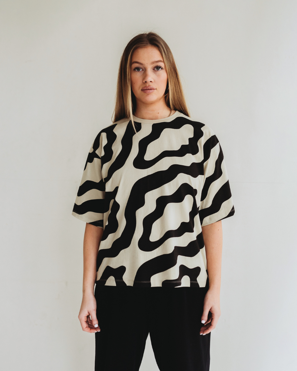 Elsie Multicolour Swirl Print Oversized T-Shirt- image 3
