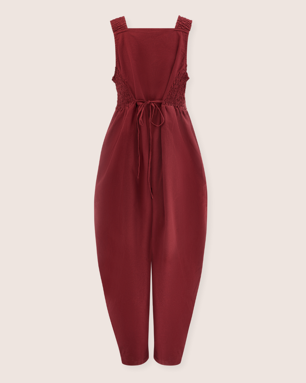 Alice Red Smocking Strap Jumpsuit- image 7