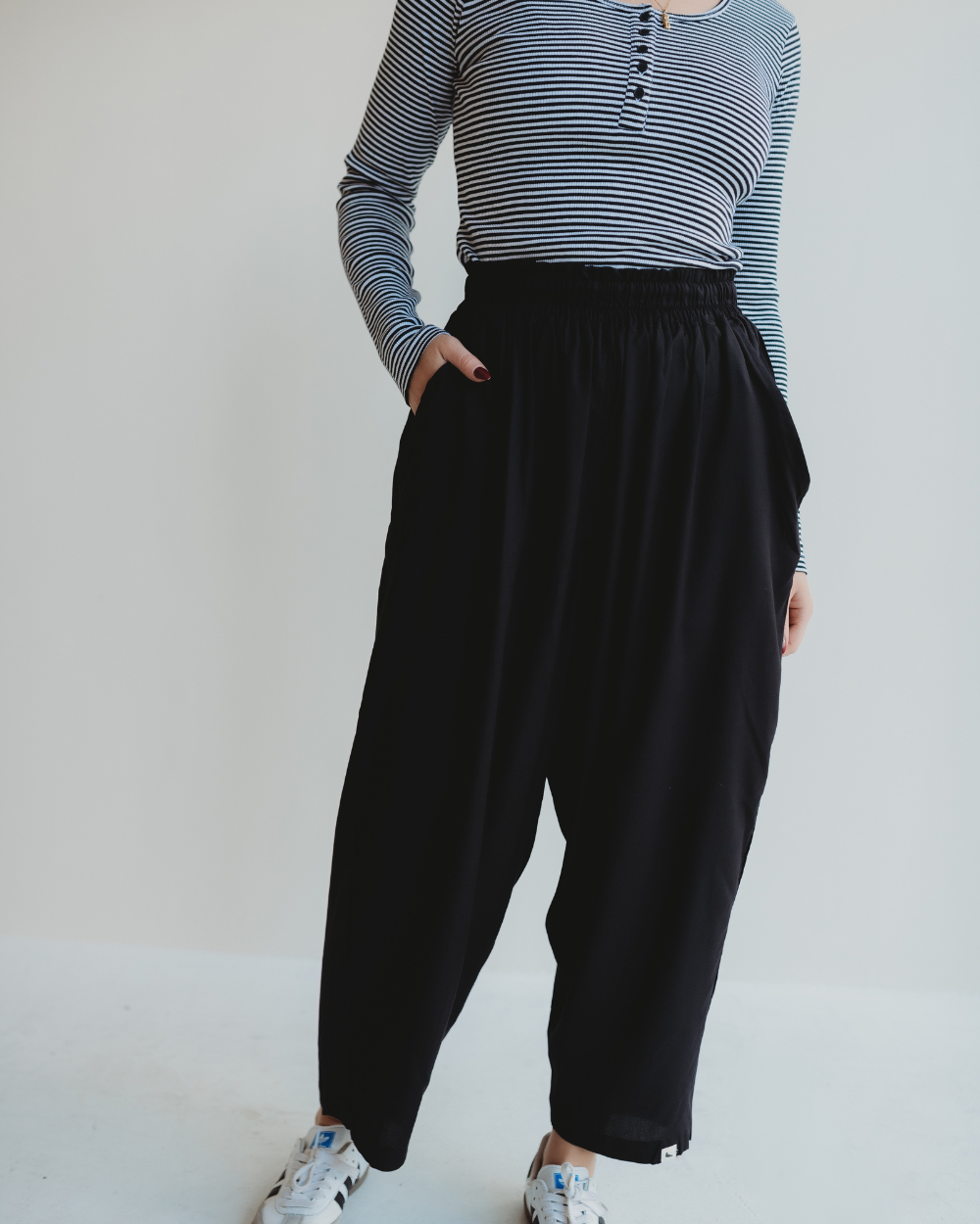 Betty Black Jersey Trousers