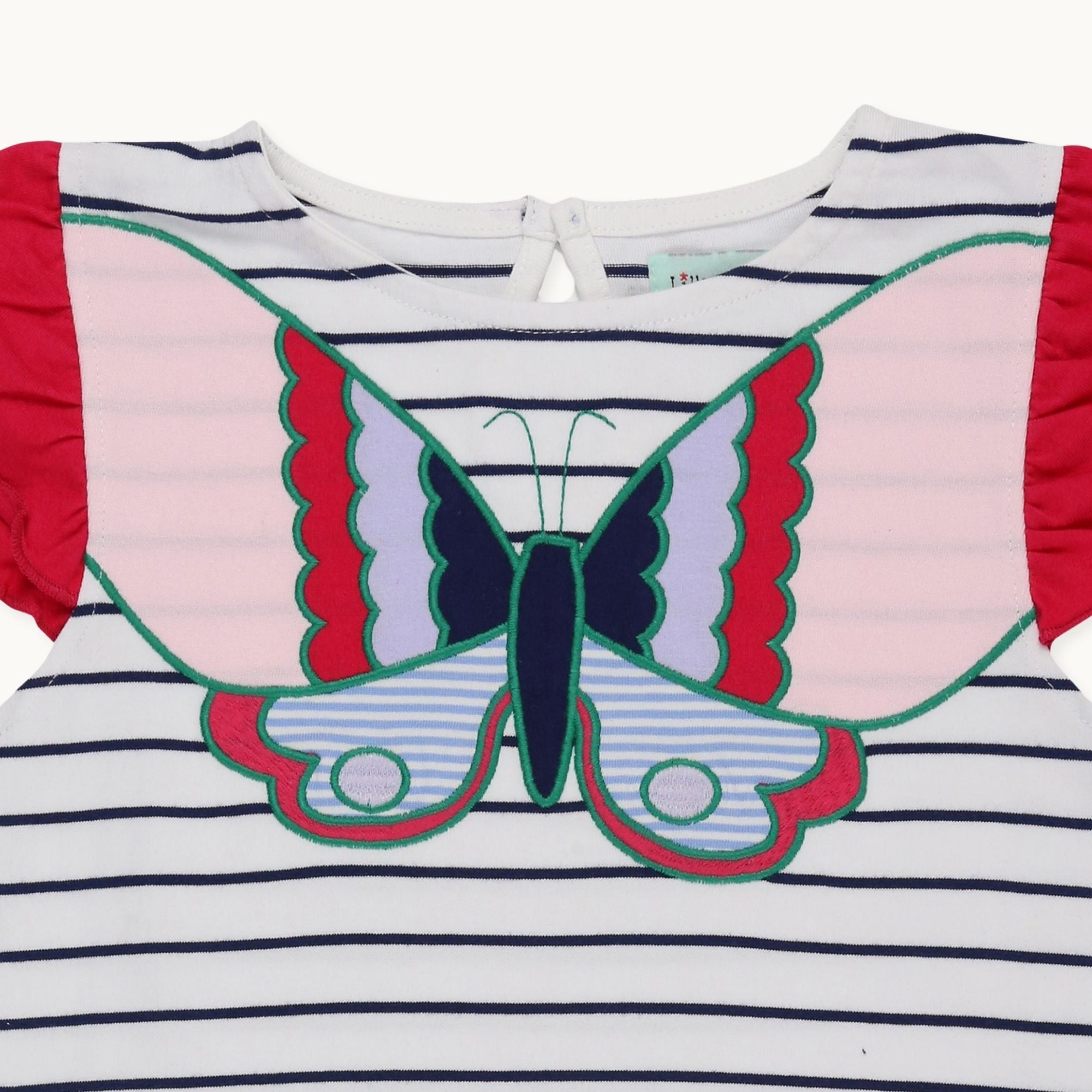 Multicoloured Butterfly Applique Dress