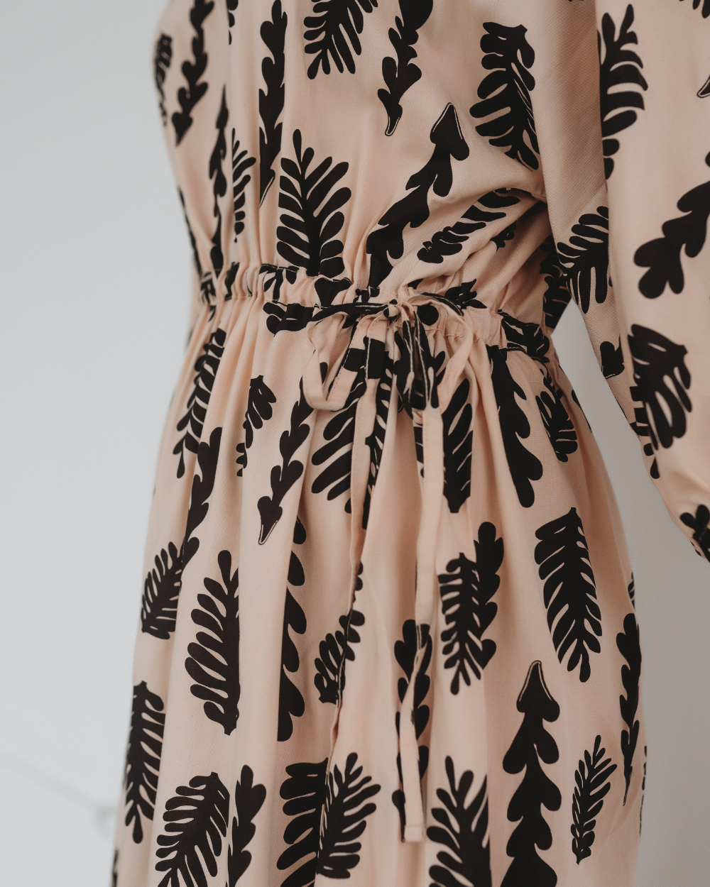 Eco viscose in Kaya Cream Seaweed Print Maxi Dress-image 4