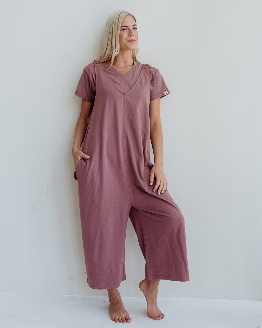 Organic cotton Grace Pink Wide Leg Jumpsuit - image 1
