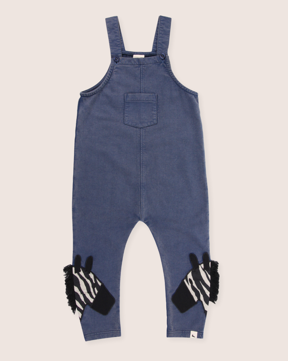 Blue Zebra Head Print On Leg Dungarees - image 2