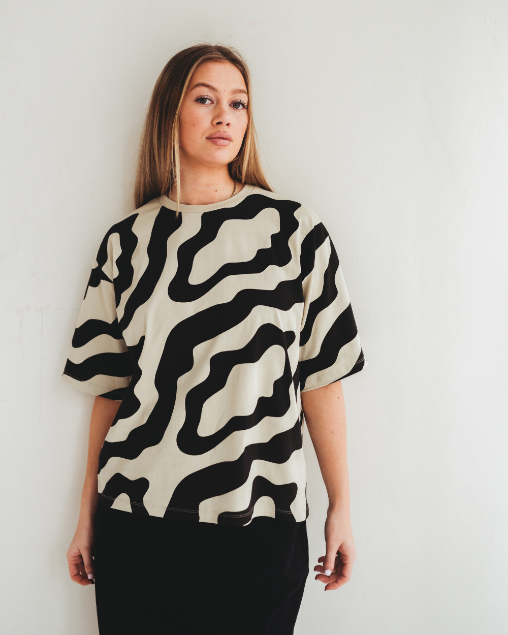 Elsie Multicolour Swirl Print Oversized T-Shirt- image 1