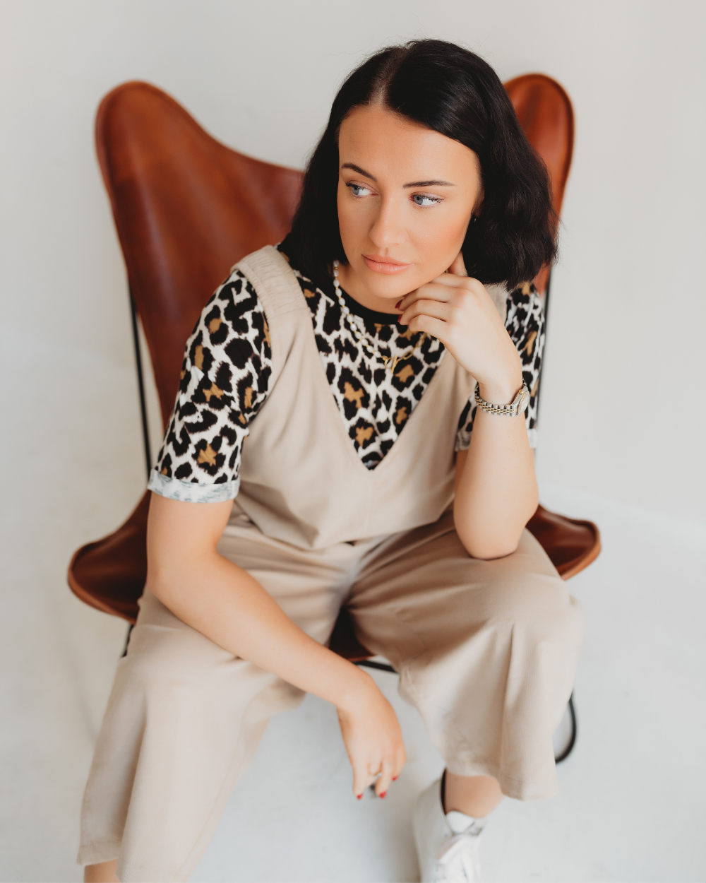 Grace Beige Wide Leg Jumpsuit- image 5