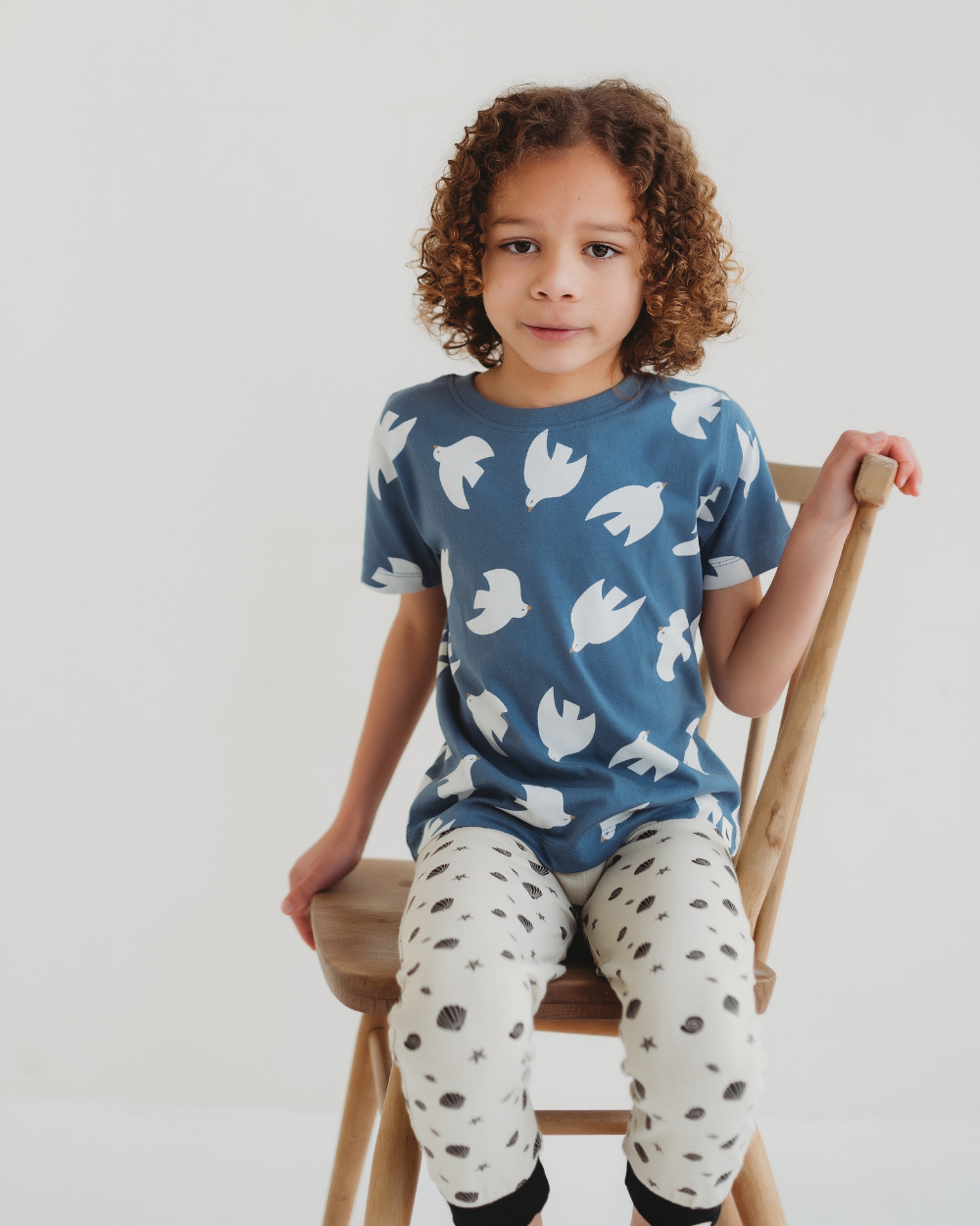 organic cotton Blue Seagull Print T-Shirt - image 3