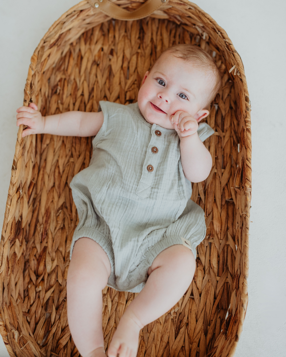 organic cotton Sky Blue Bubble Romper - image 1
