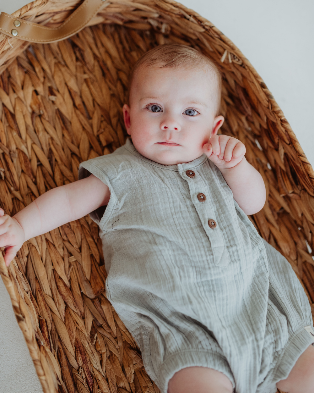 organic cotton Sky Blue Bubble Romper - image 3